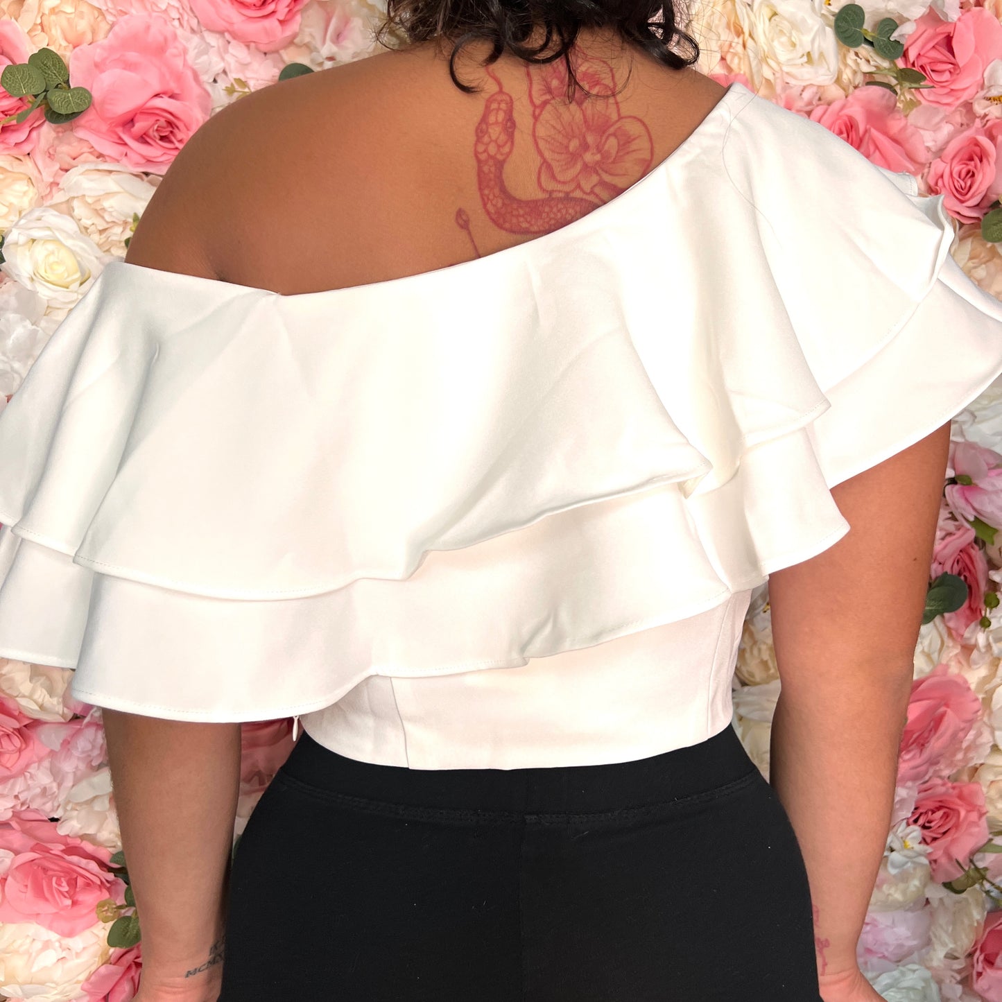 Whimsical White Ruffle Top