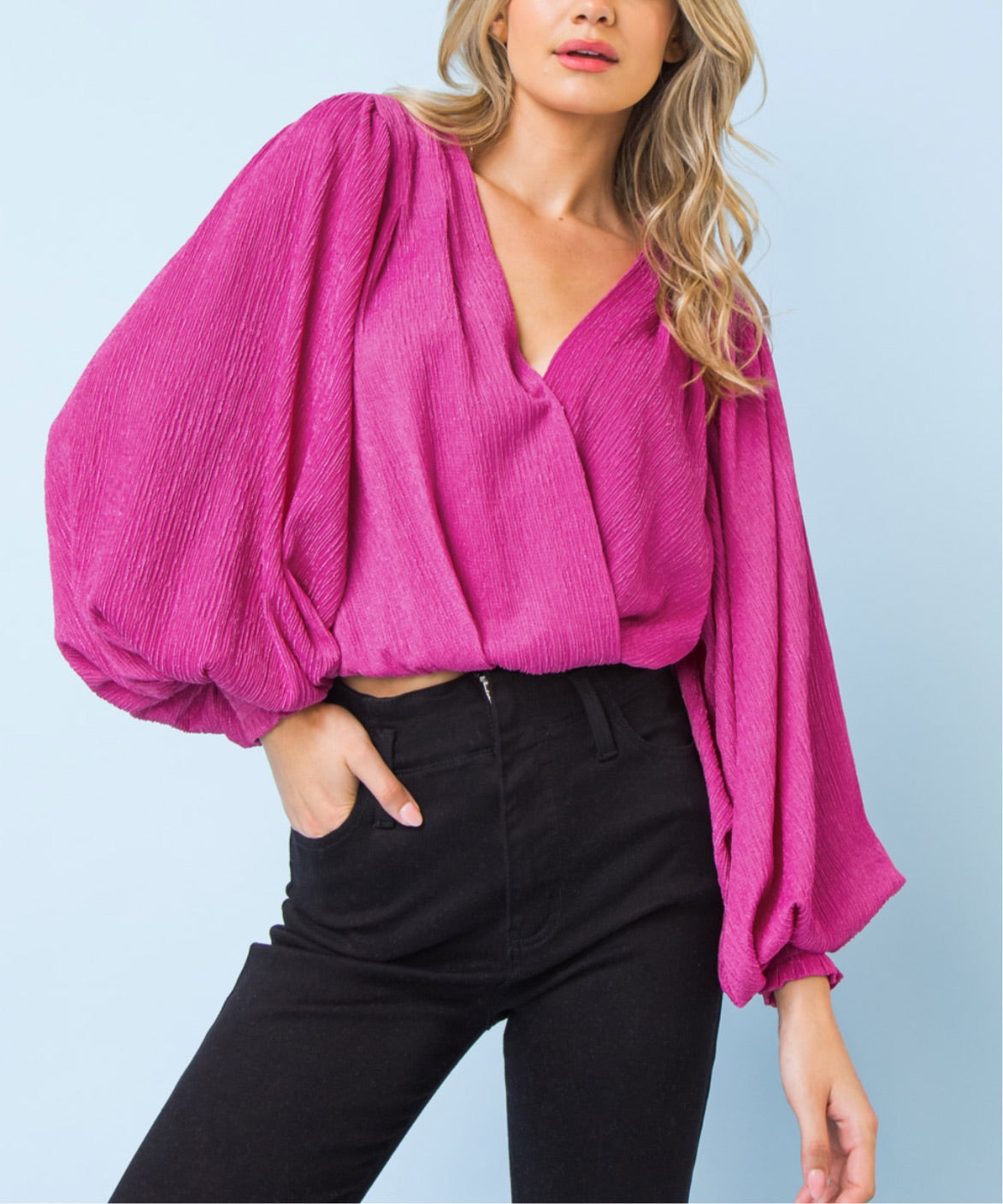 Pink Gauze Wrap Top