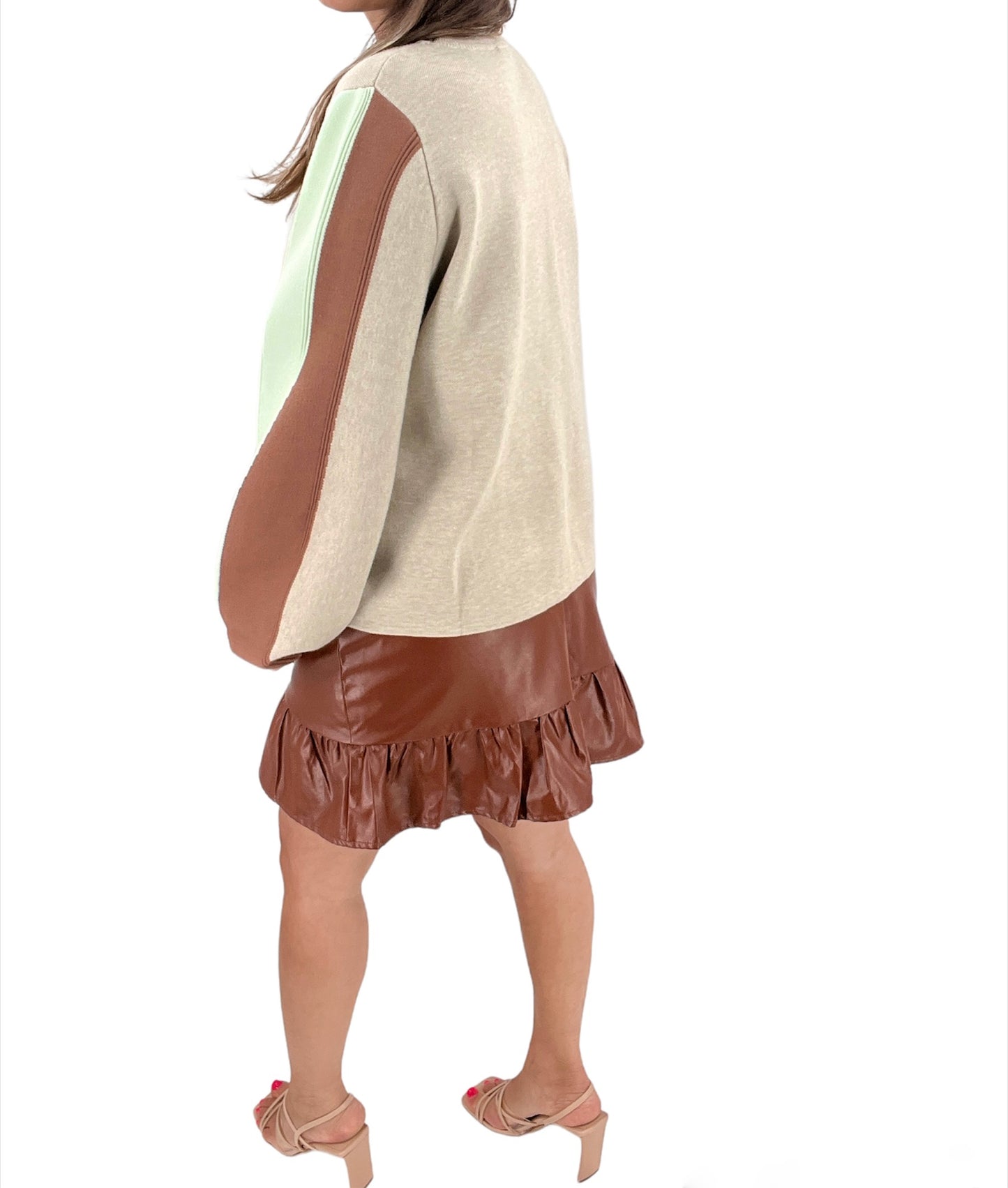 THML Feeling Blue Color Block Sweater