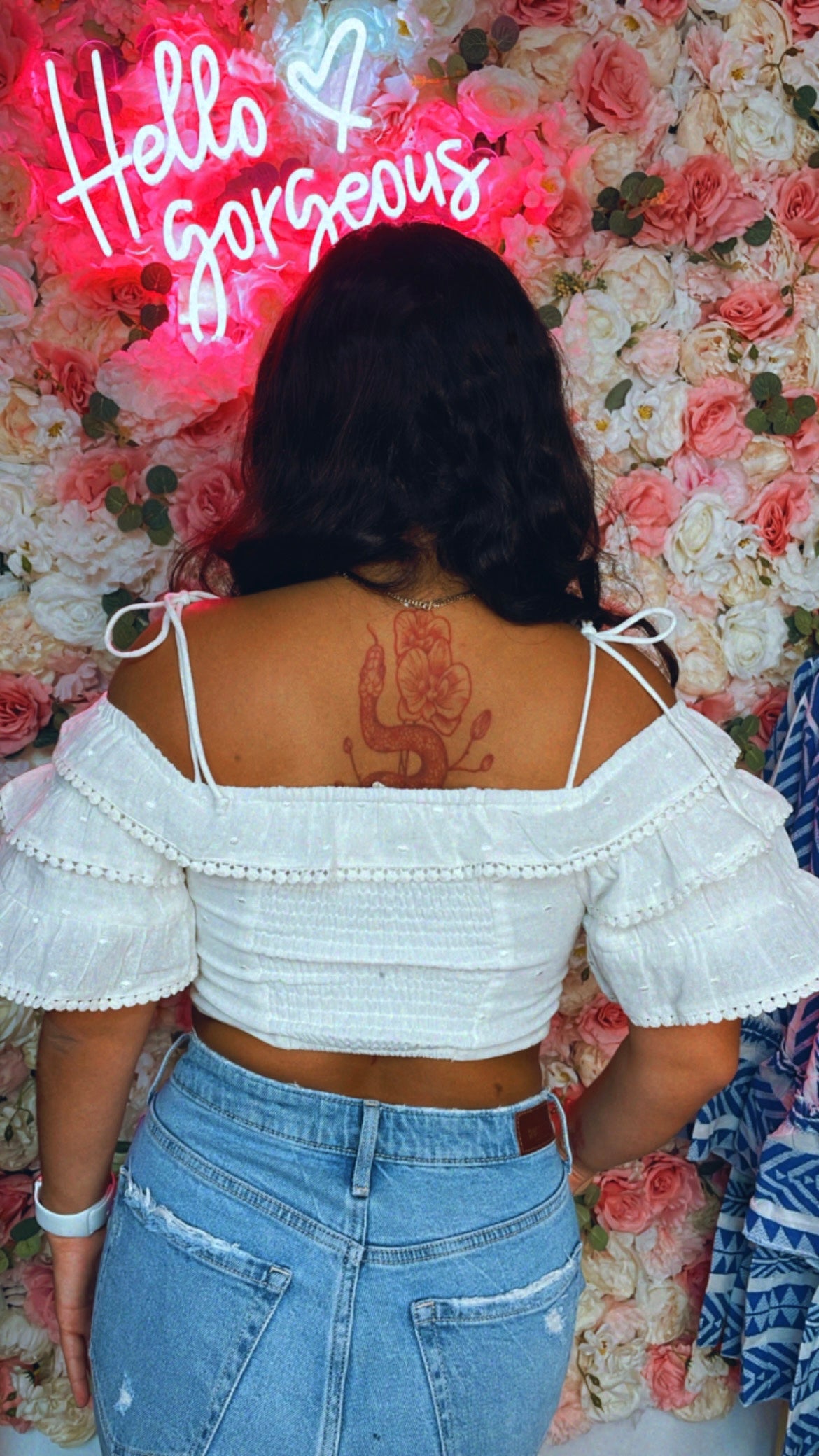 Eyelet Ruffle Crop In Ivory