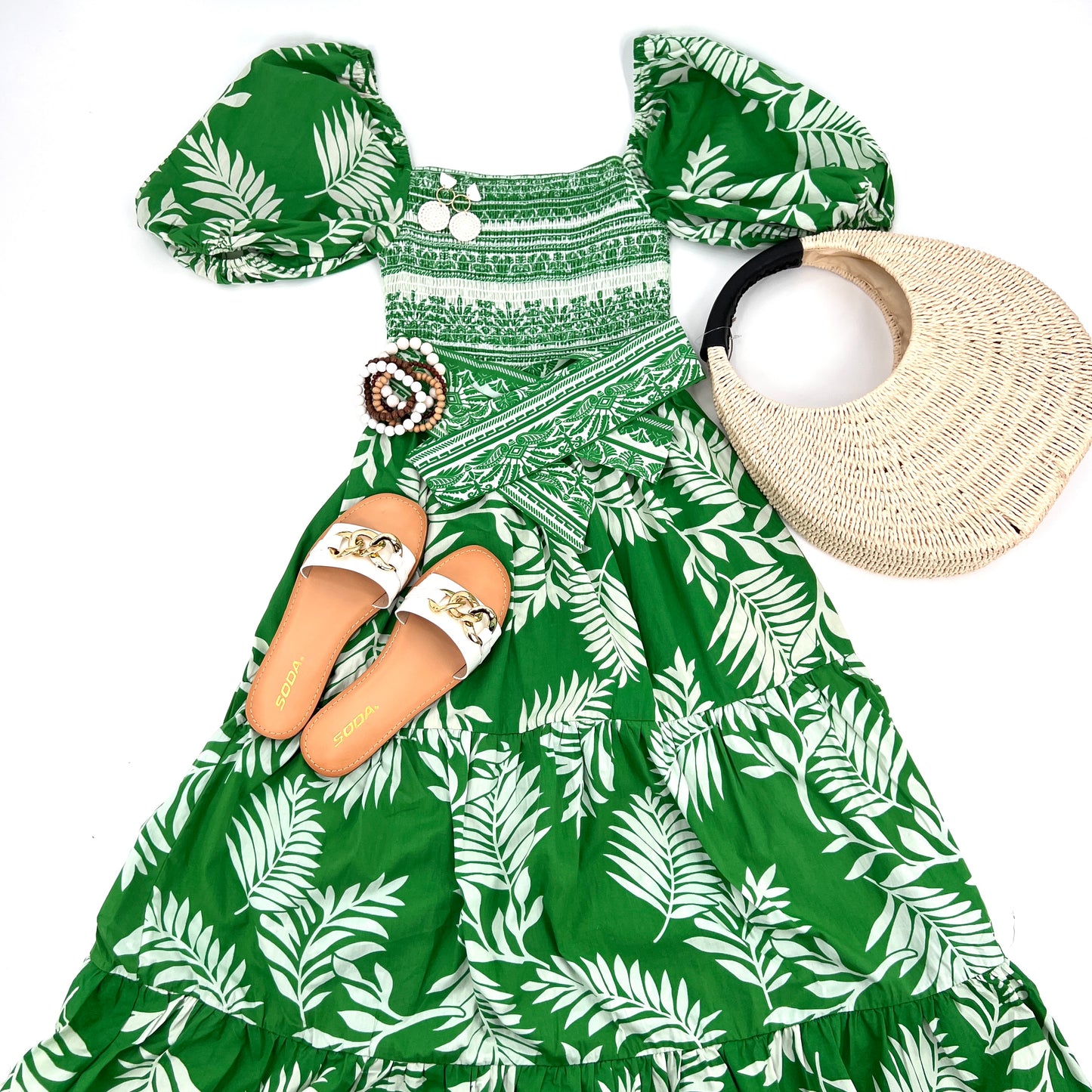 Flying Tomato Woman's Palm Midi Dress