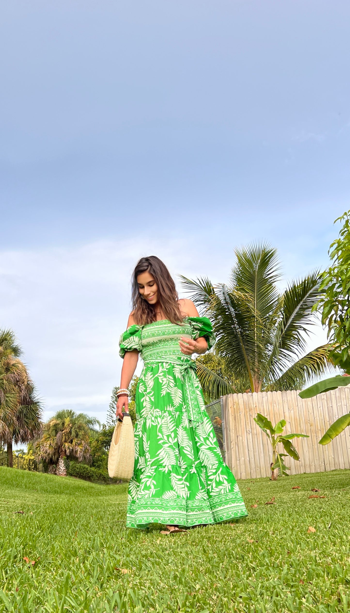 Flying Tomato Woman's Palm Midi Dress