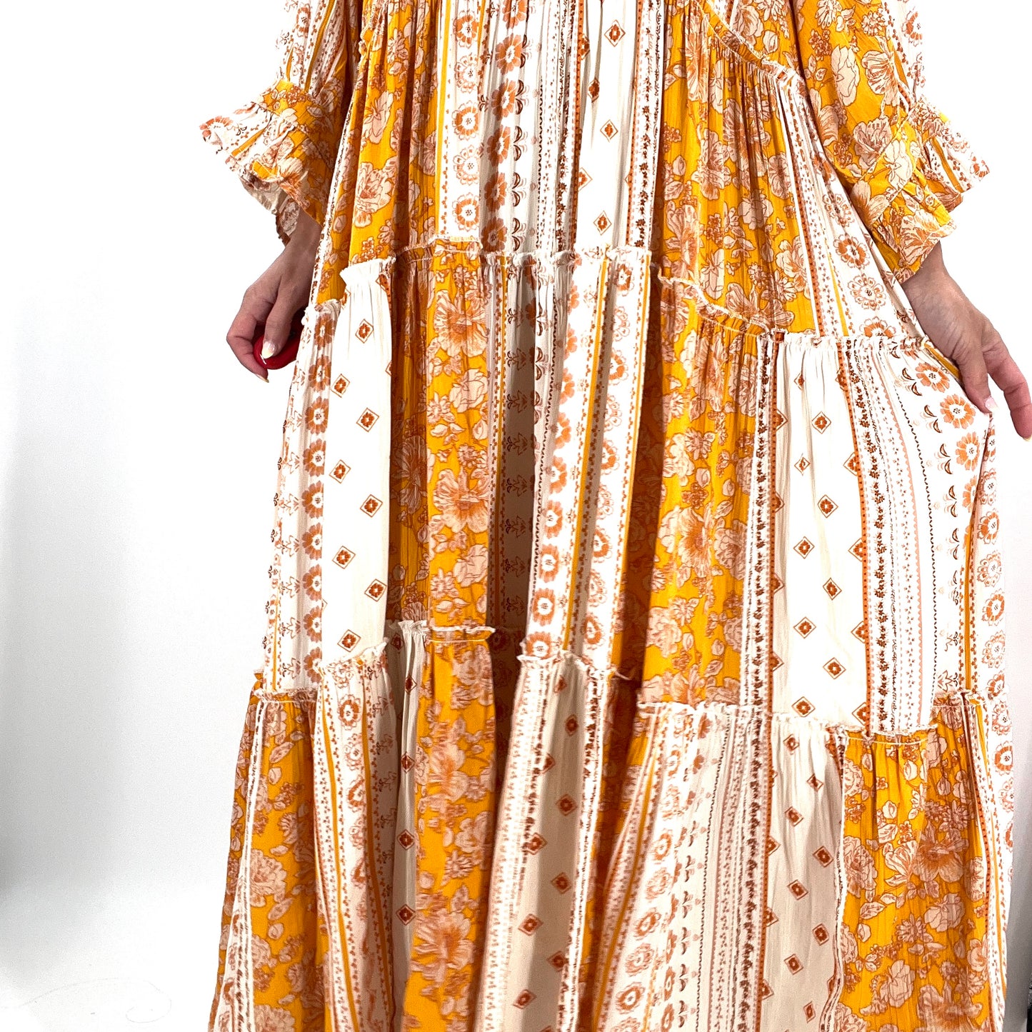 Fall Feels Boho Style Midi Dress