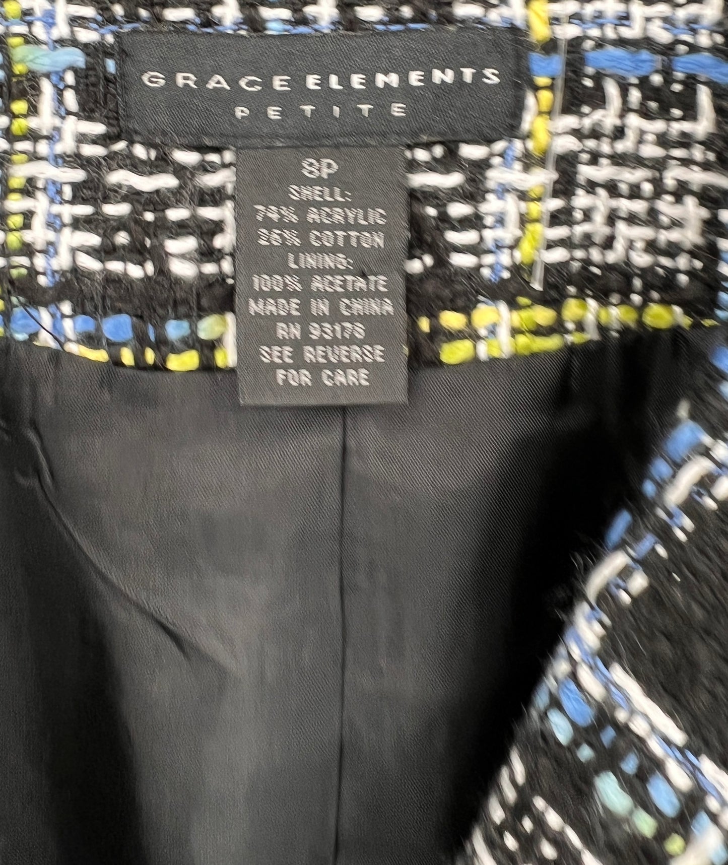 Grace Elements Tweed Blazer Size SP