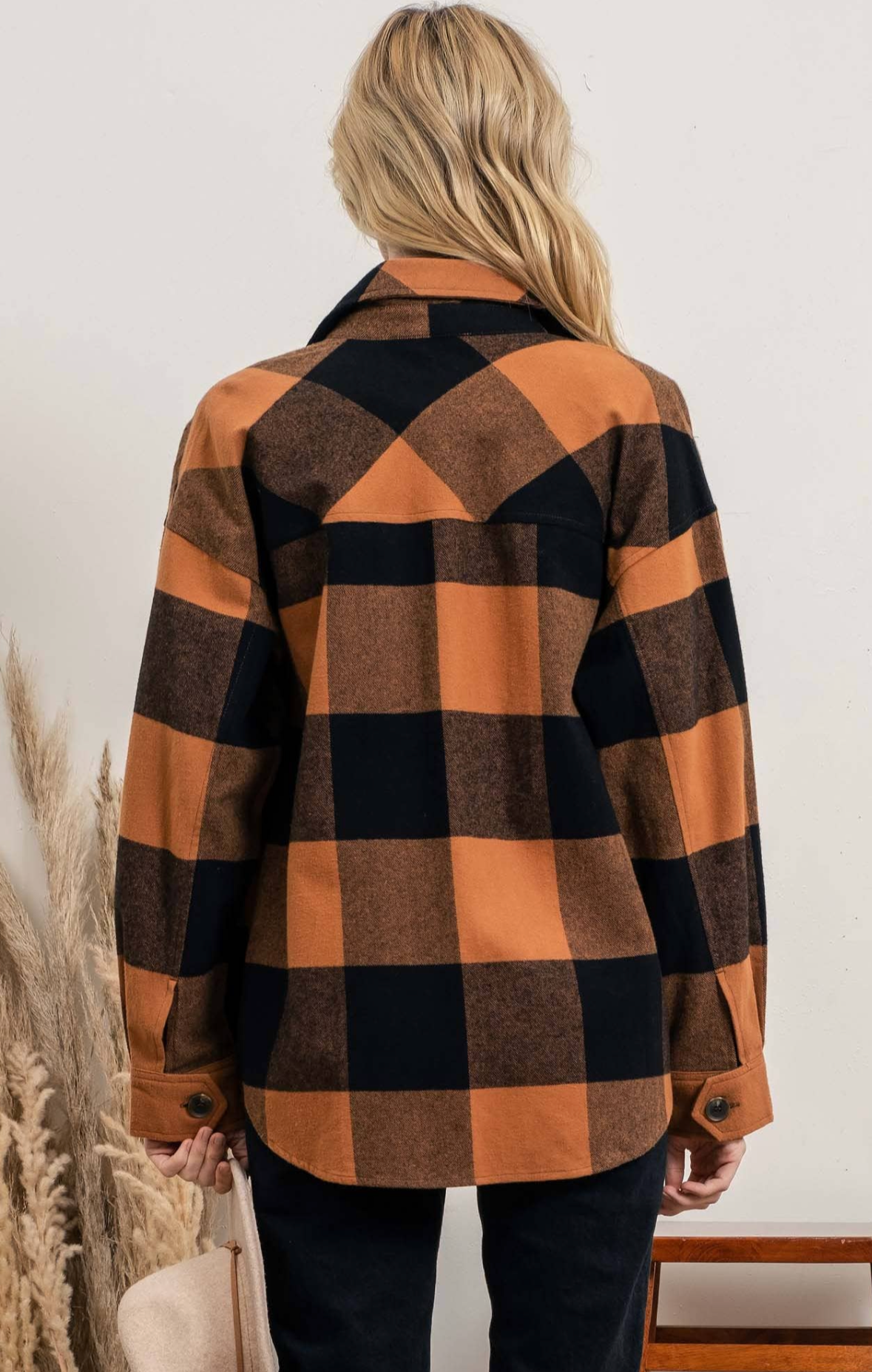 Taney Buffalo Plaid Shacket in Caramel