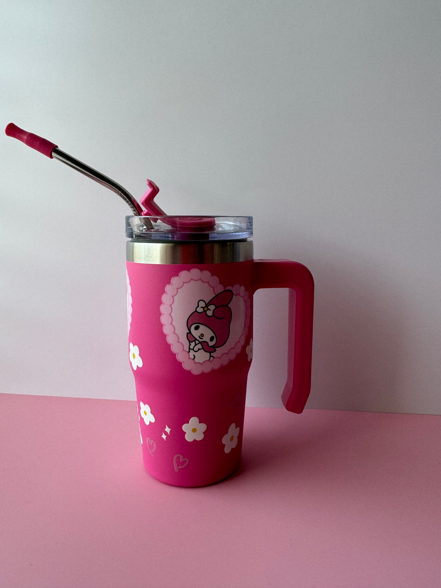 My Mel Hot Pink Grippy 12oz Tumbler