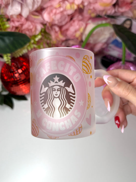 Cafecito Y Concha's Frosted 11oz Glass Mug