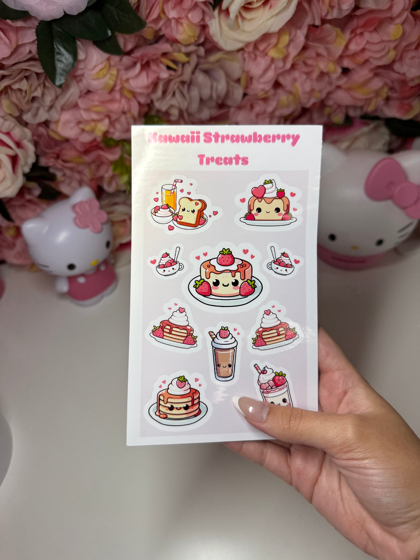 Kawaii Strawberry Treats Sticker Sheet