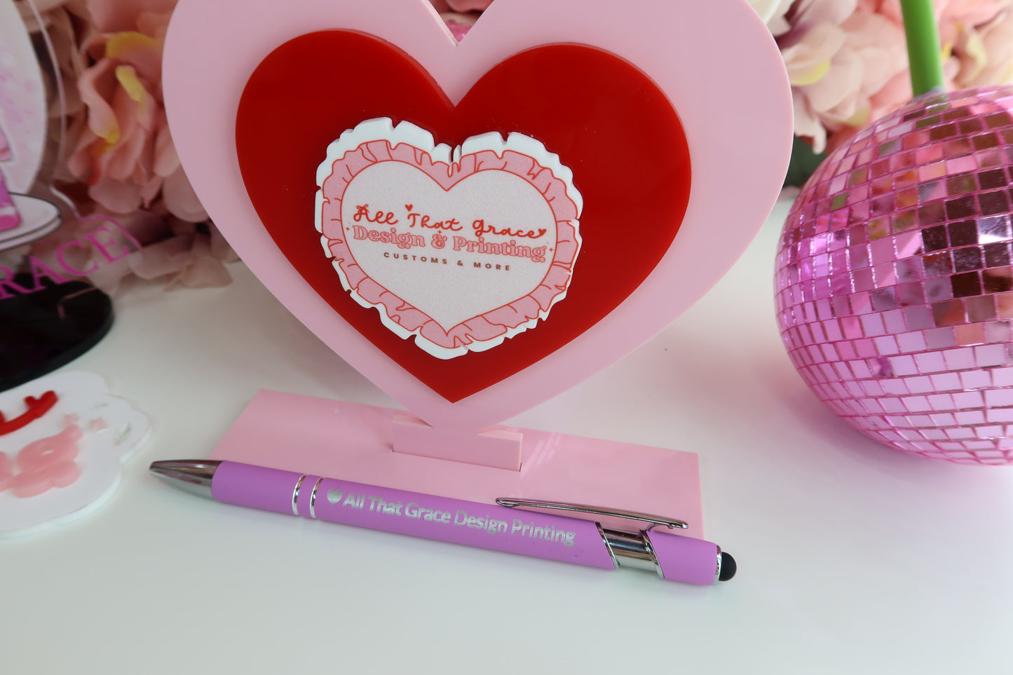 Engraved Rubber Inkling Ballpoint Pen With Stylus