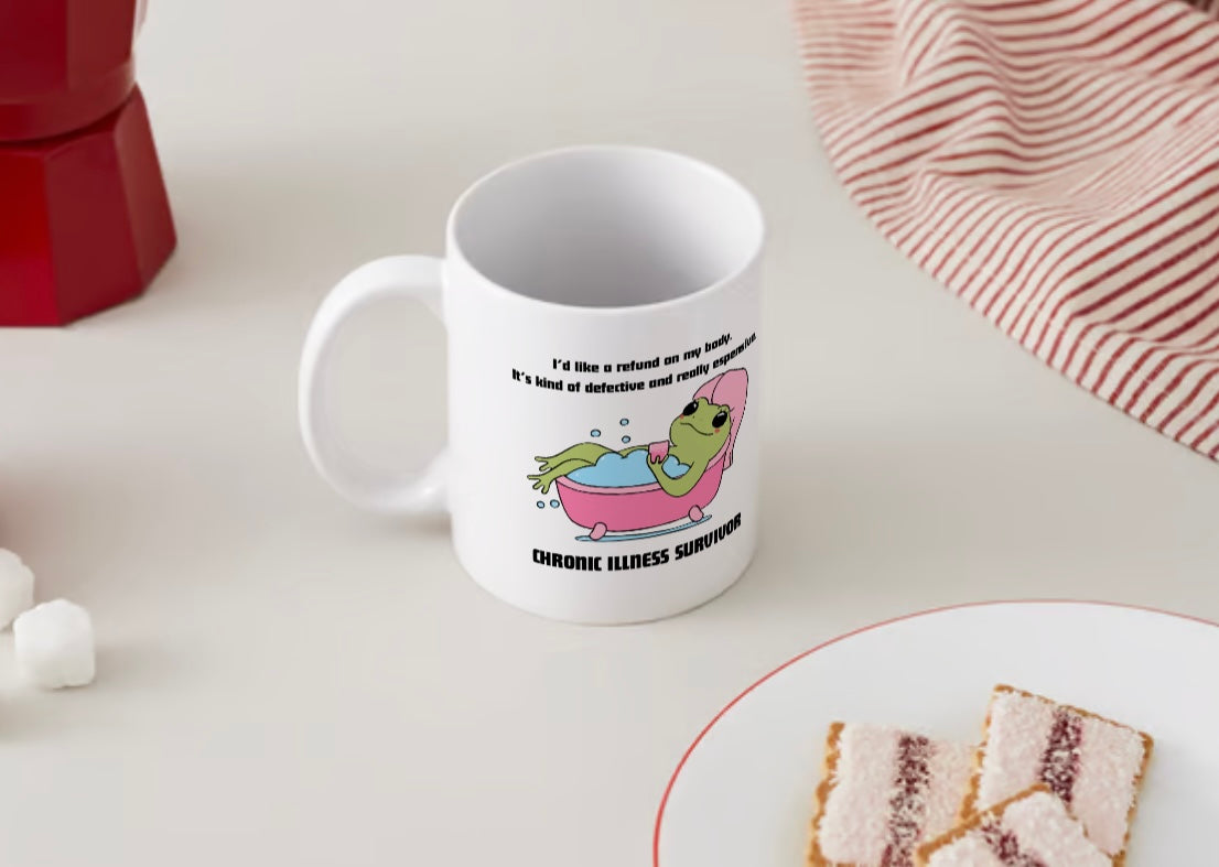 Chronic Health Survivor Frog Self Care Ceramic Mug