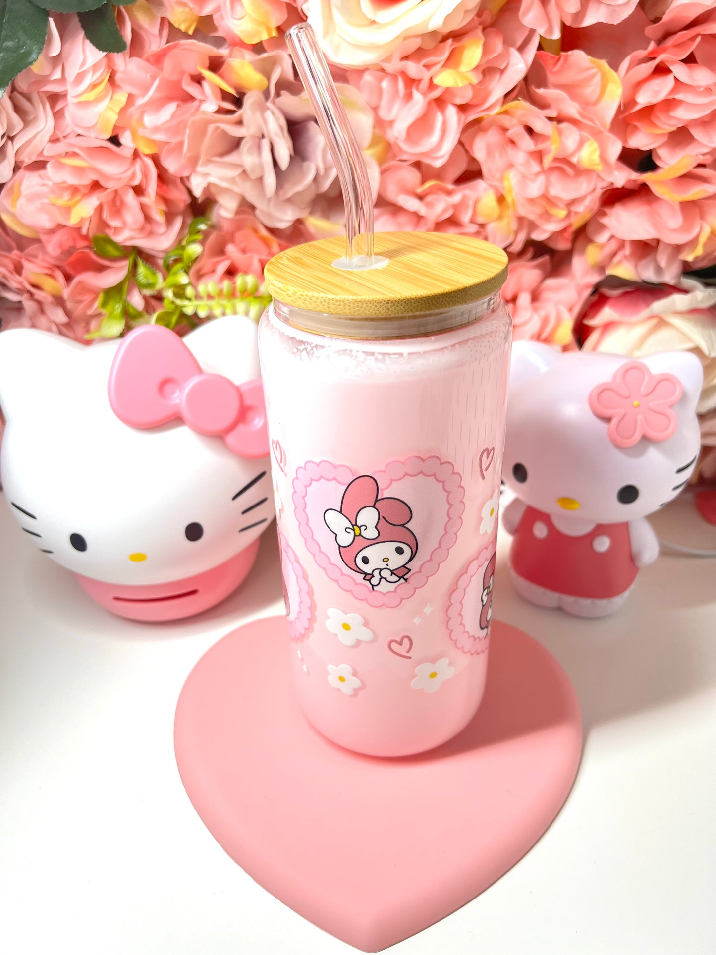 Melody Heart Pink Snow Globe