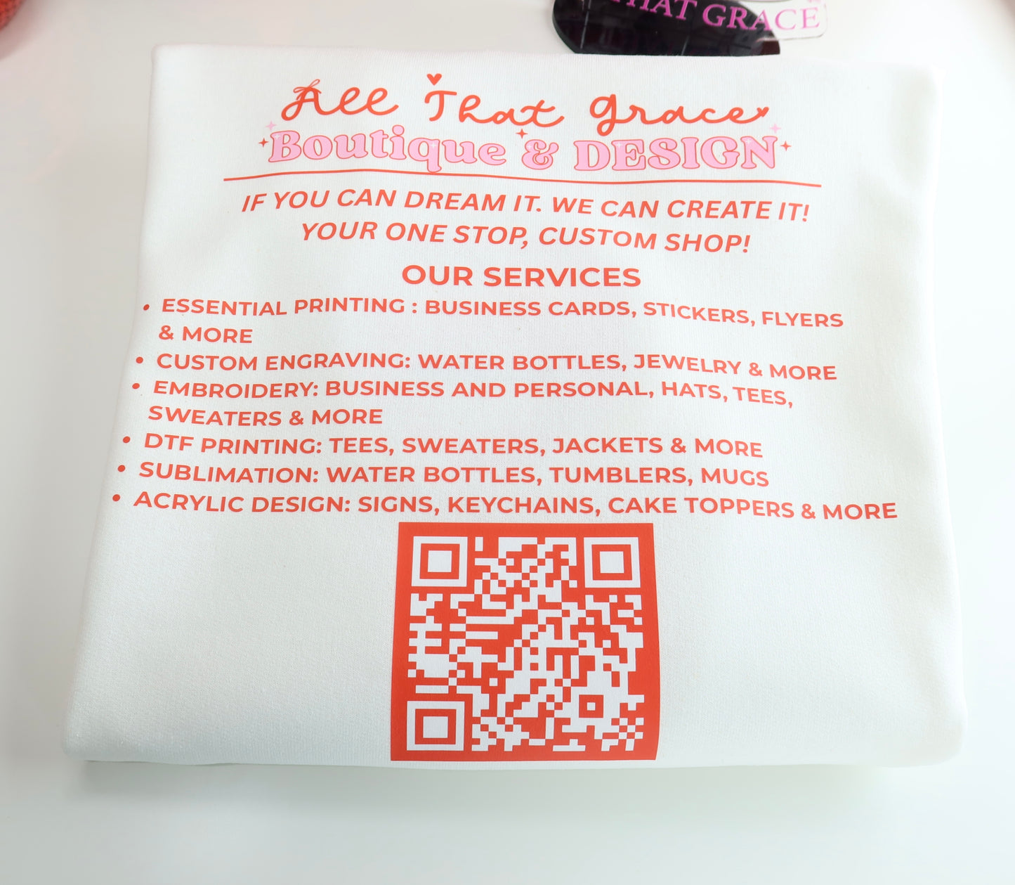 Custom Business Logo & QR Code Crewneck Sweater