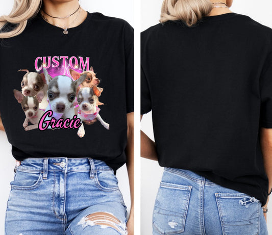 Custom Vintage Pet/ Girlfriend / Boyfriend Soft Style Tee