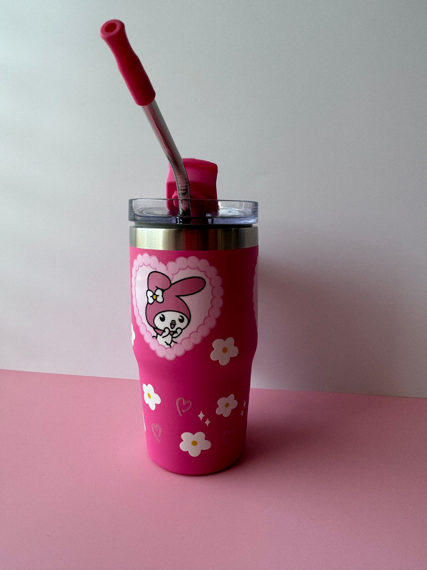 My Mel Hot Pink Grippy 12oz Tumbler