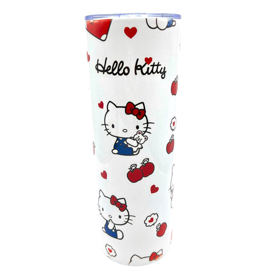 Cat Apple & Suitcase Print 20oz Stainless Steel Tumbler