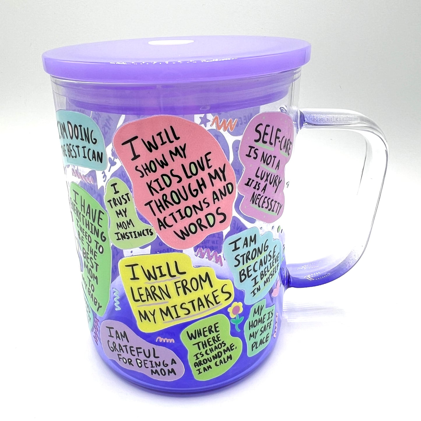 Mom Daily Affirmations Gradient Purple Mug