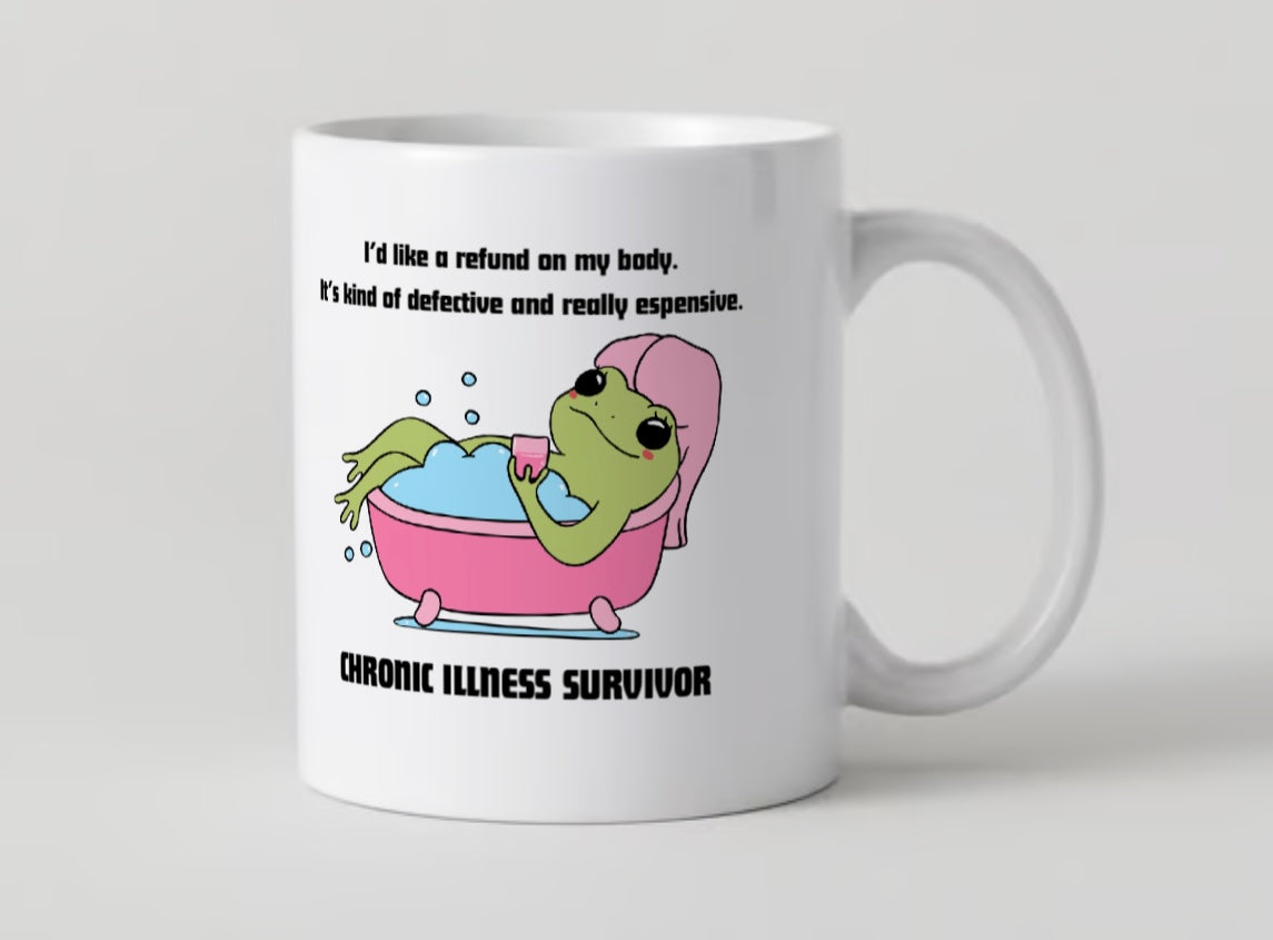 Chronic Health Survivor Frog Self Care Ceramic Mug