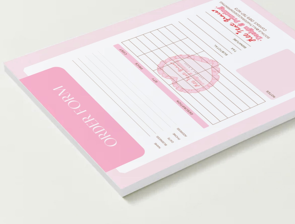 Custom Order Form Notepad