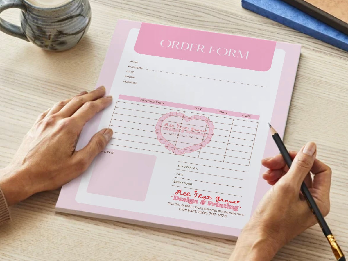 Custom Order Form Notepad