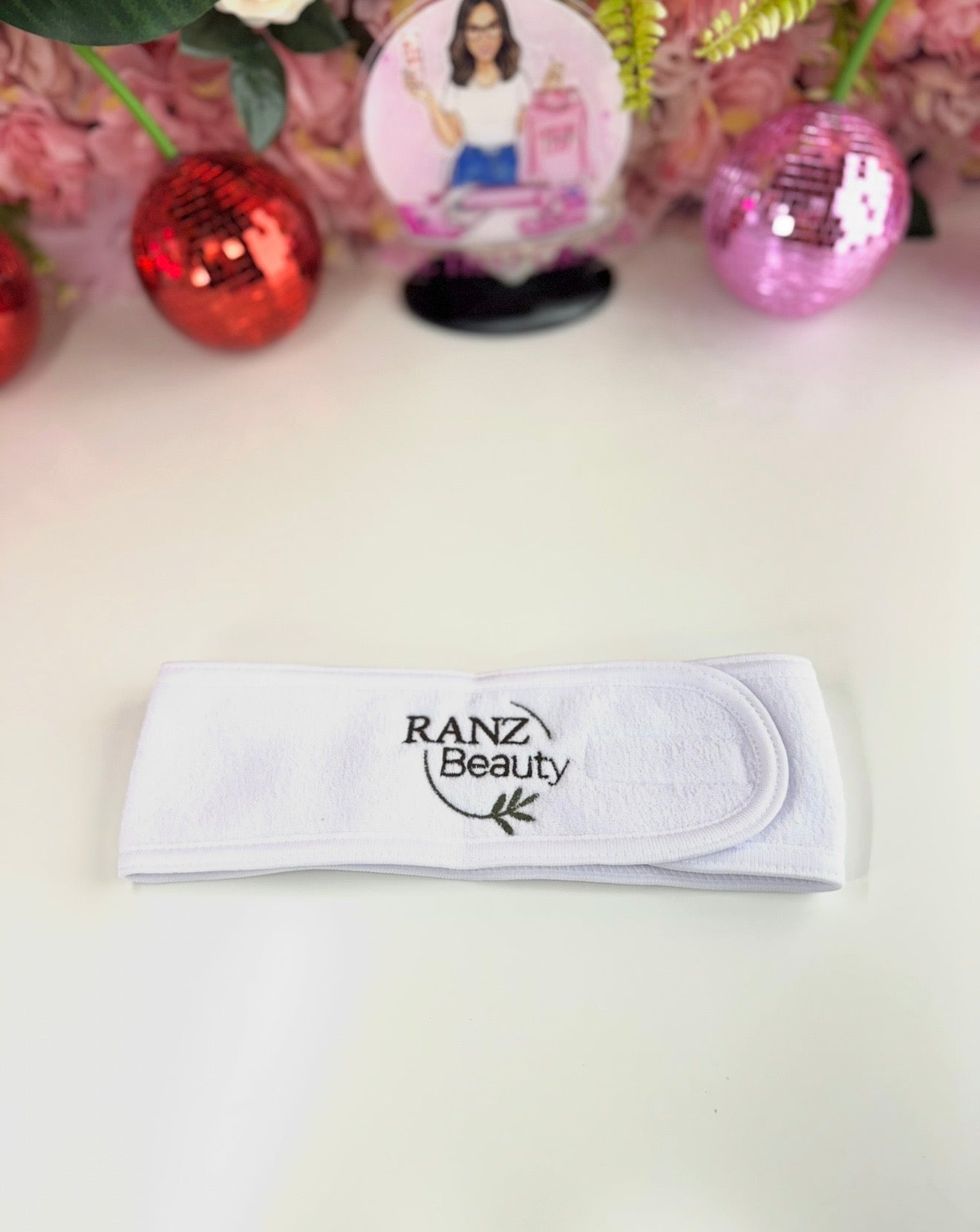 Embroidered Spa Headbands Velcro Placement Pack of 4