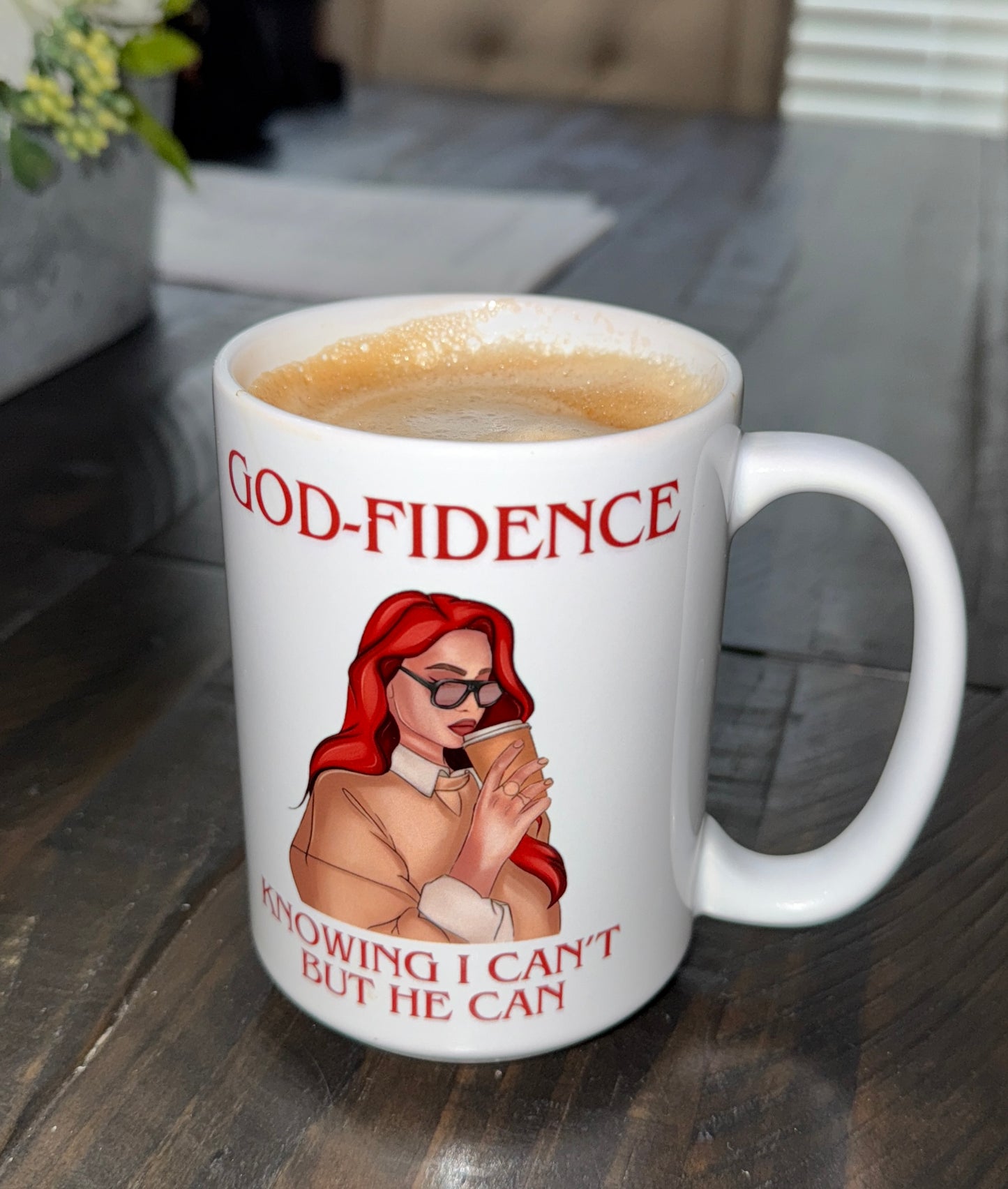 God-Fidence Knowing I Can't But He Can Ceramic Coffee Mug