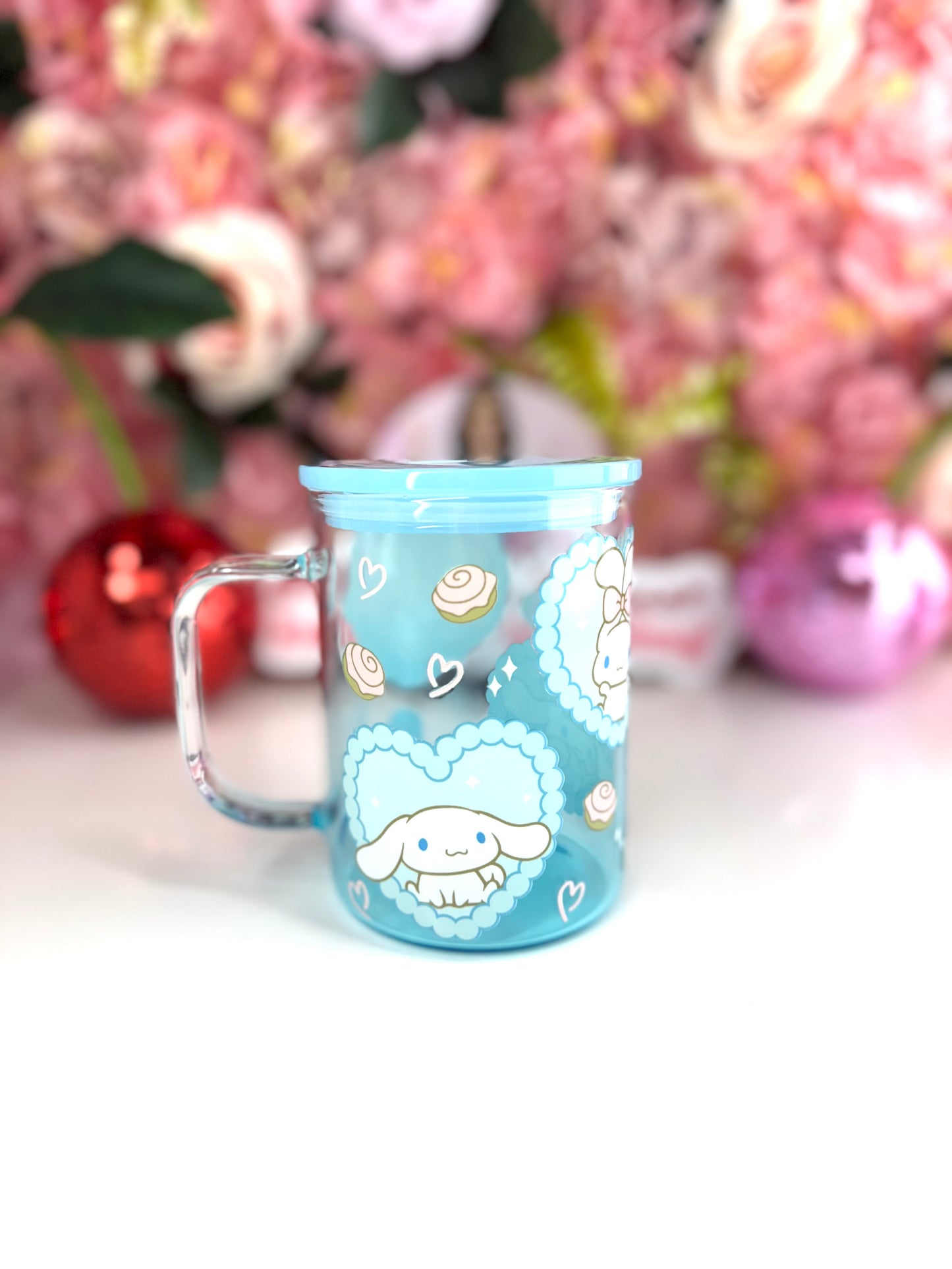 Cinna Radiant Glass Mug in Blue  16oz