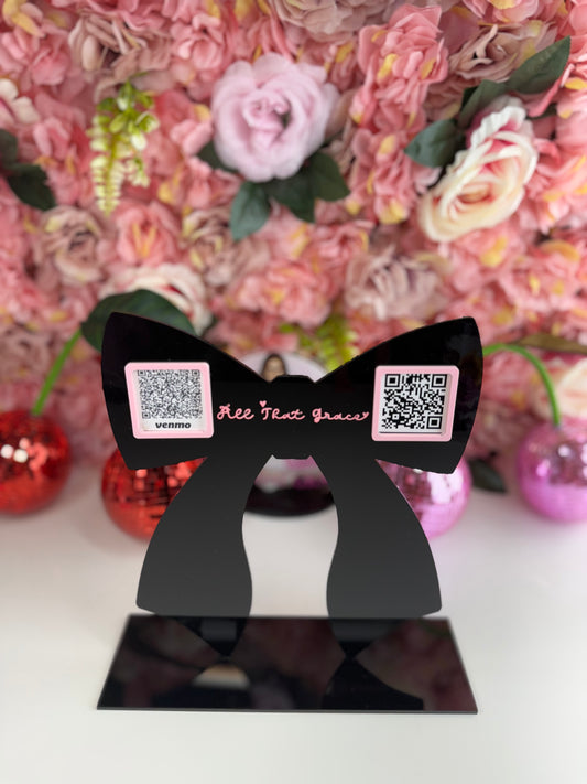 Bow Shape Qr Code Acrylic Sign