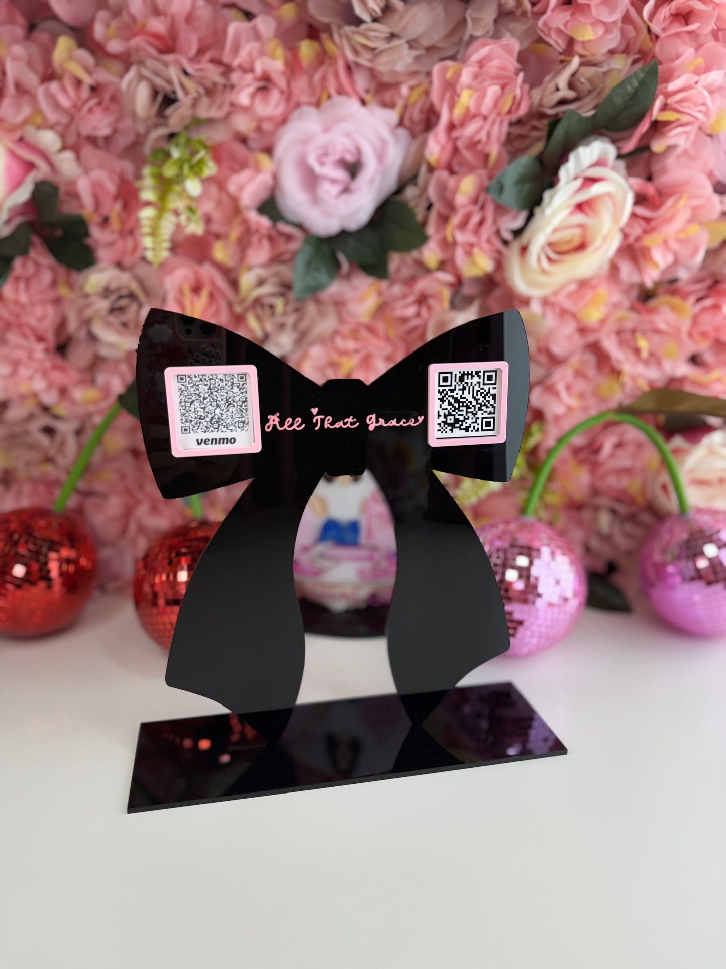 Bow Shape Qr Code Acrylic Sign