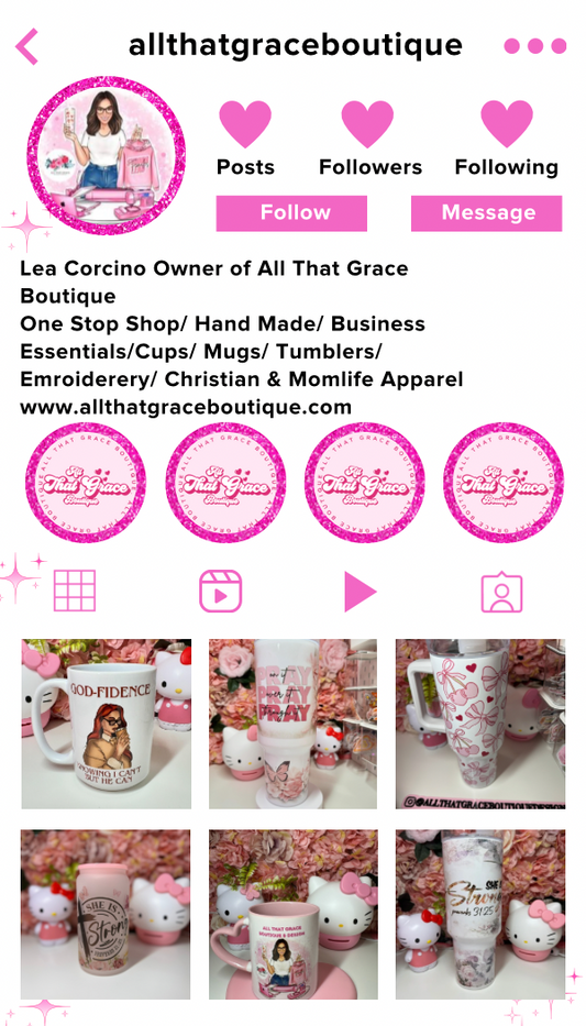 Instagram Business Cards in Hot Pink 3"x 2.5"