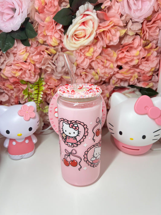 Kitty Cherry Coquette Pink Snow Globe Libby Cup