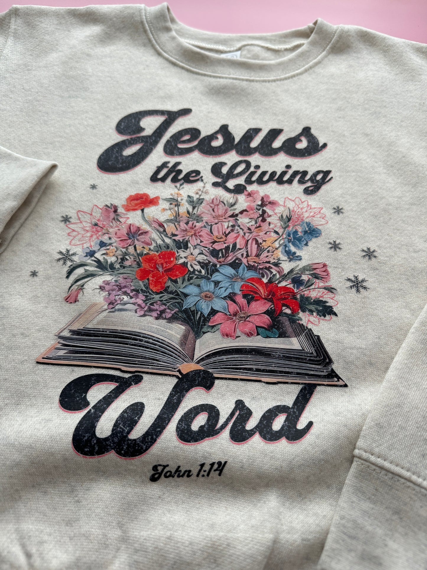 Jesus The Living Word Floral Bible John 1:14 Bible Verse Sweater