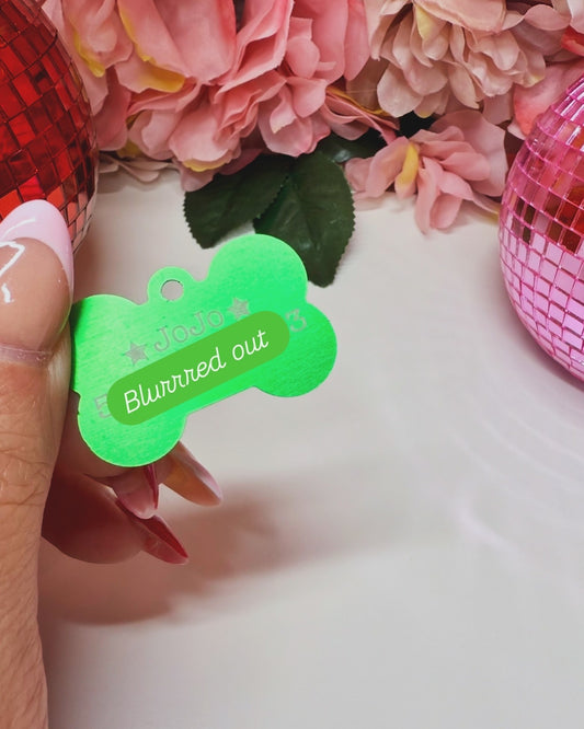 Bone Shaped Engraved Anodized Aluminum Dog Tag Multiple Colors