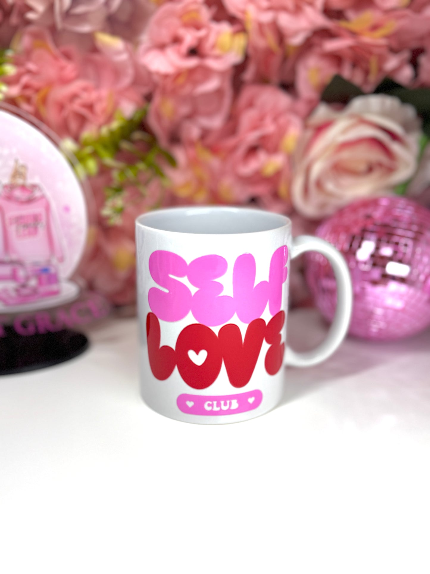 Self Love Club Pink & Red Ceramic Mug 11oz