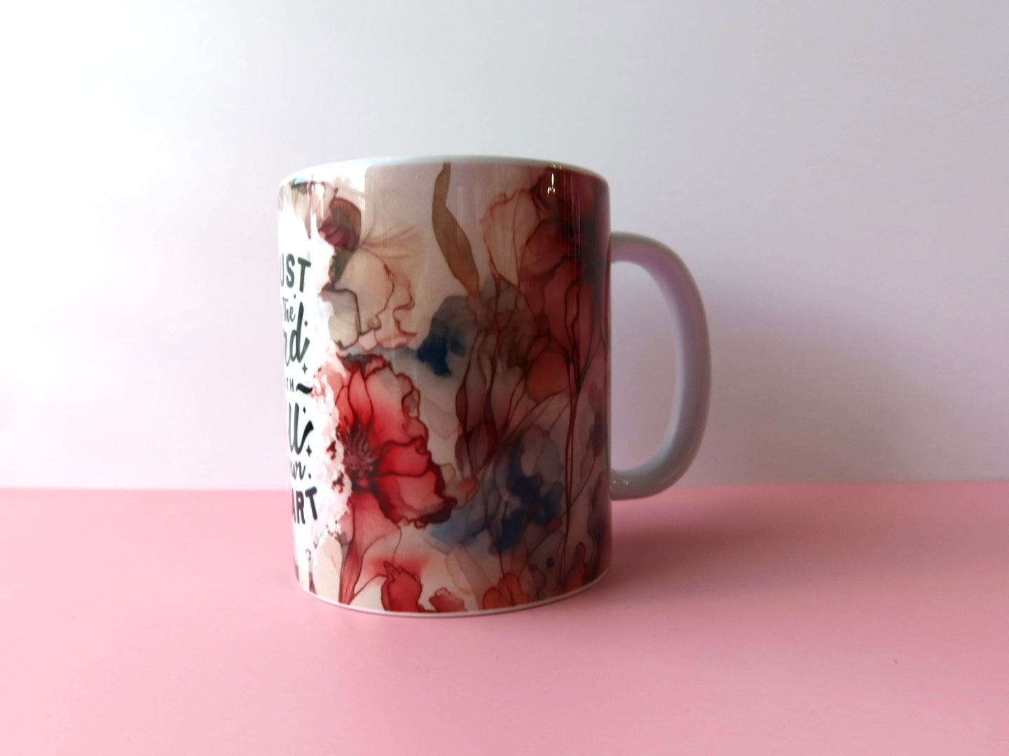 Trust In The Lord With All Your Heart Vibrant Watercolor Mug