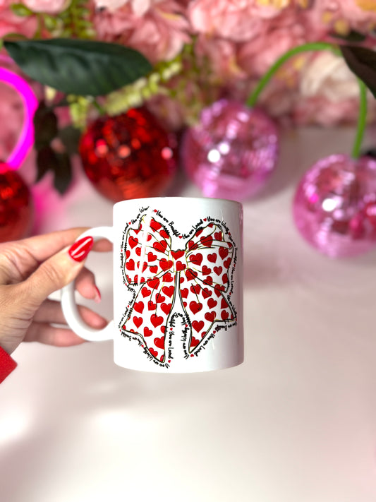 You Are Affirmation Heart Bow Ceramic Mug