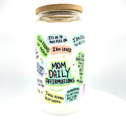 Mom Daily Affirmations Glass Libby 16oz Cup