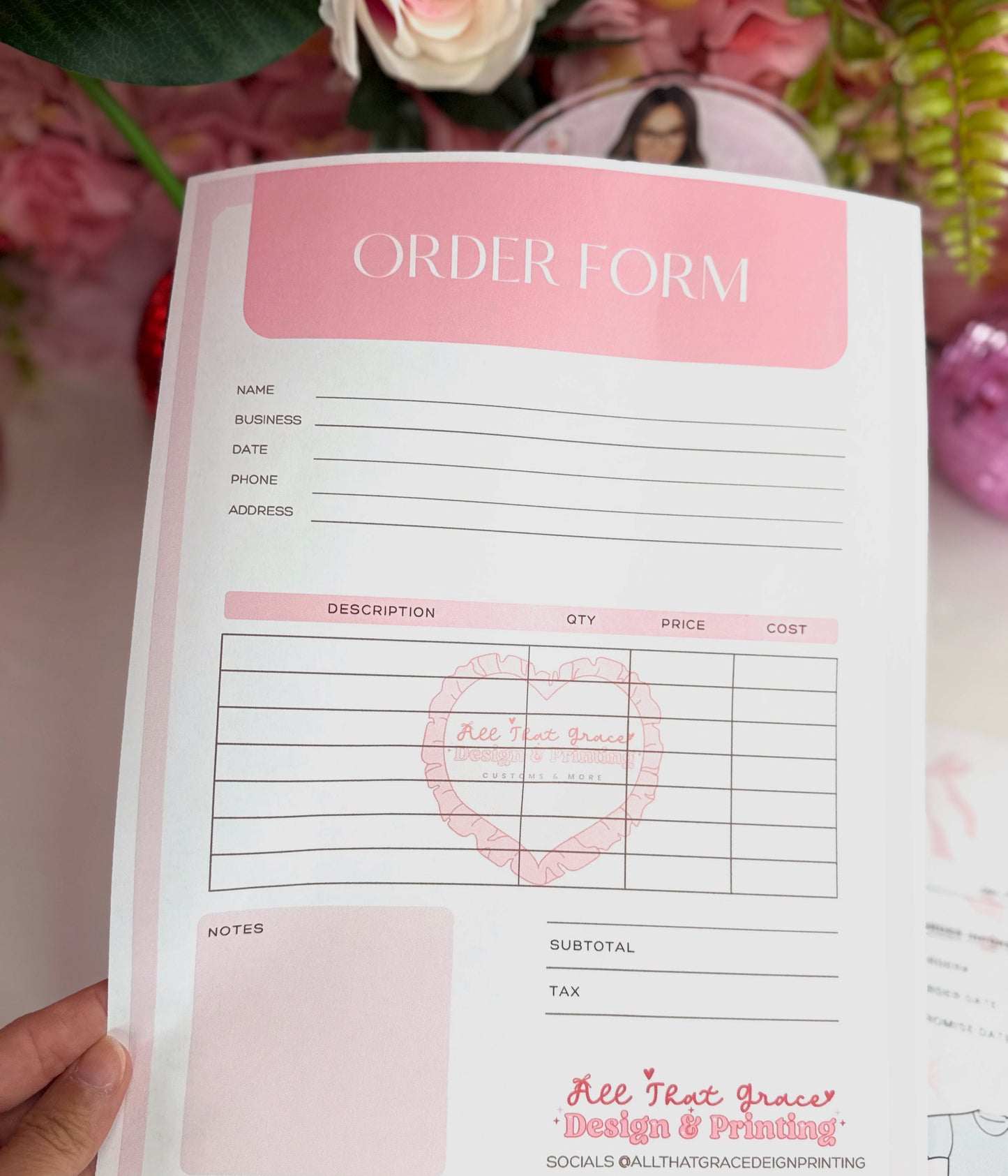 Custom Order Form Notepad