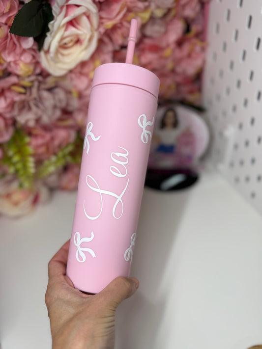 Custom Name STRATA Acrylic Skinny Tumblers with Lids and Straws Matte