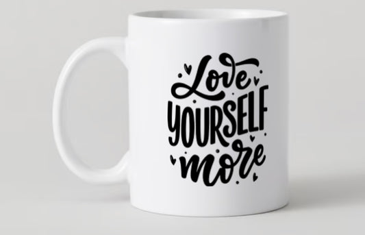 Love Yourself More Minimalist Ceramic Mug 15oz