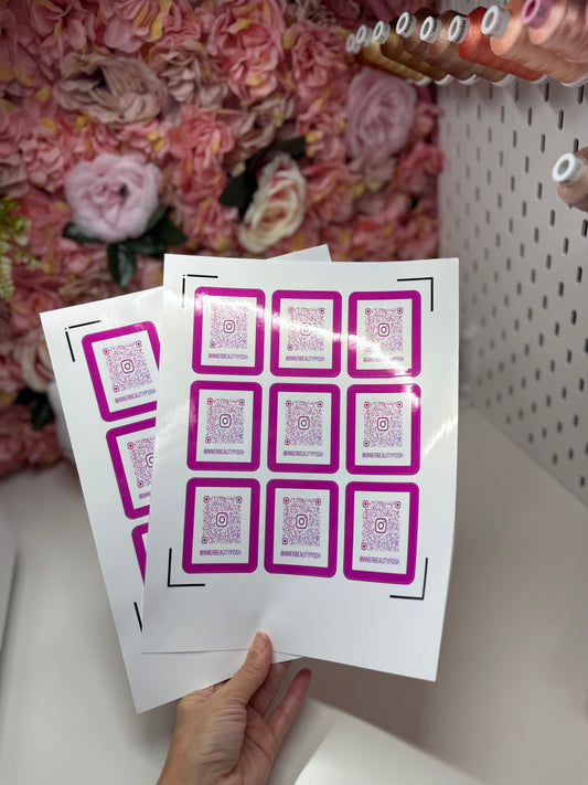 Custom QR Sticker Sheet Peel and Stick Style