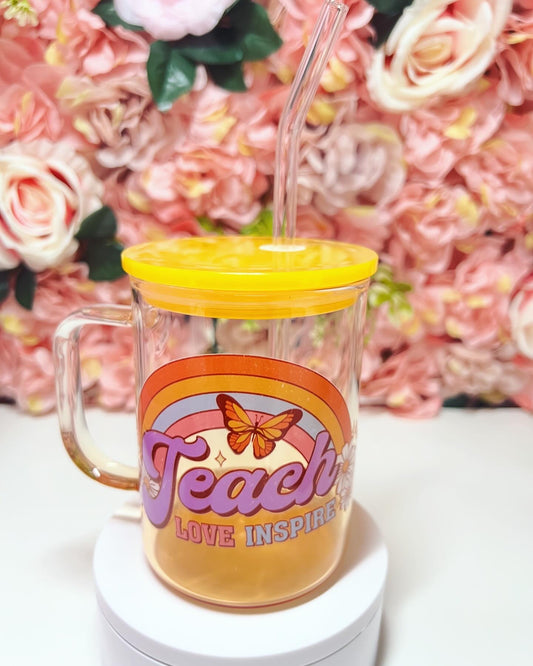 Teach Orange Gradient Glass Mug
