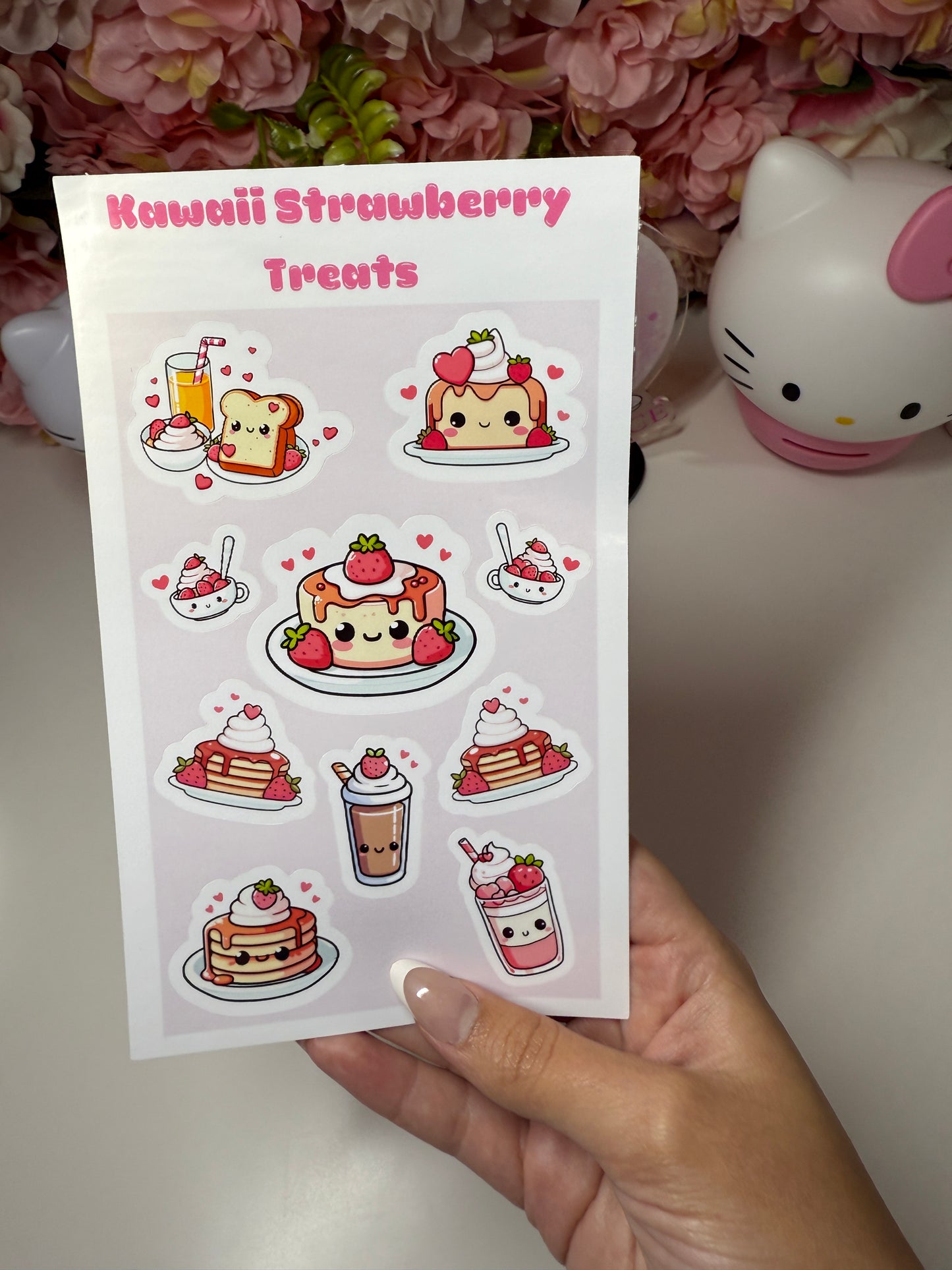 Kawaii Strawberry Treats Sticker Sheet