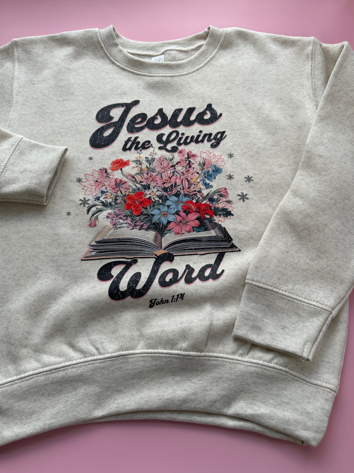 Jesus The Living Word Floral Bible John 1:14 Bible Verse Sweater