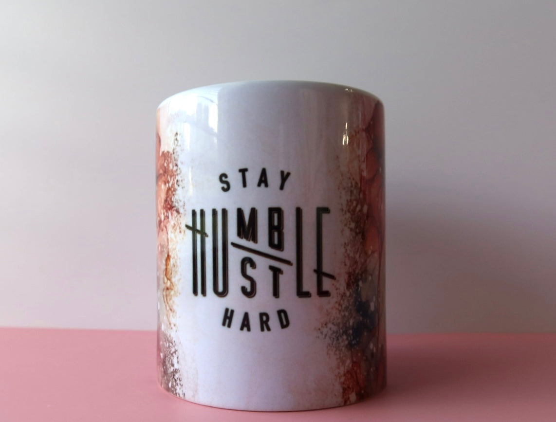 Stay Humble Hustle Hard Vibrant Watercolor Mug