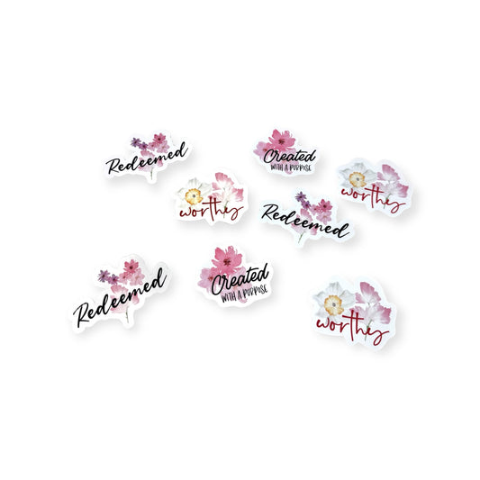 Worthy Christian Glossy Sticker Pack of 12