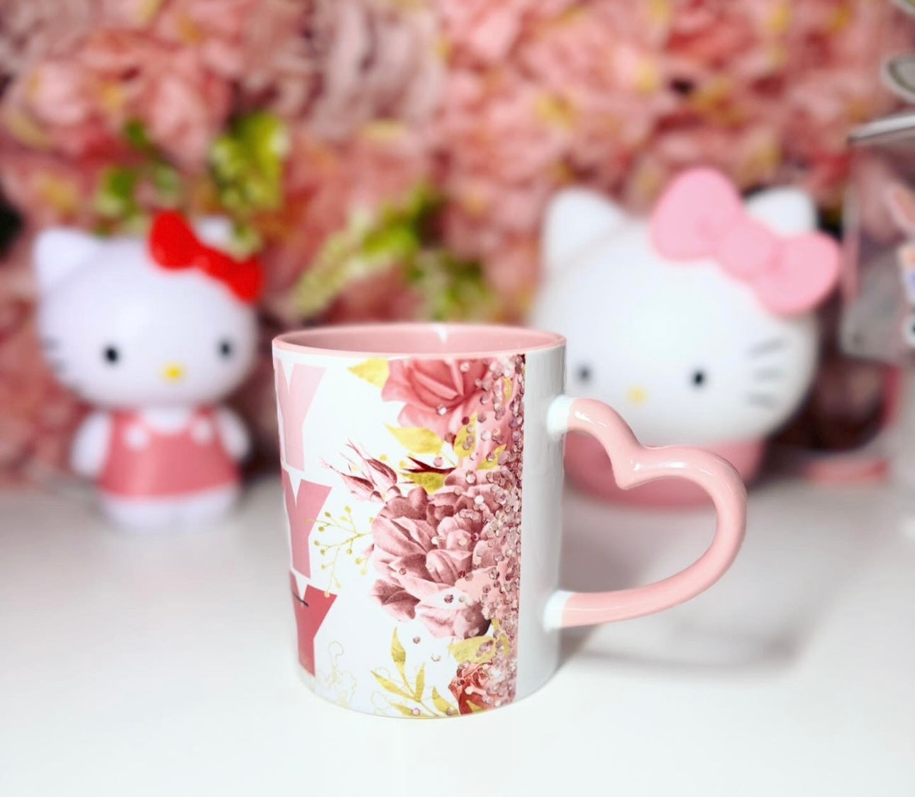 Pray On It Pray Over It Pray Through It Pink Ombre Floral 15oz Mug