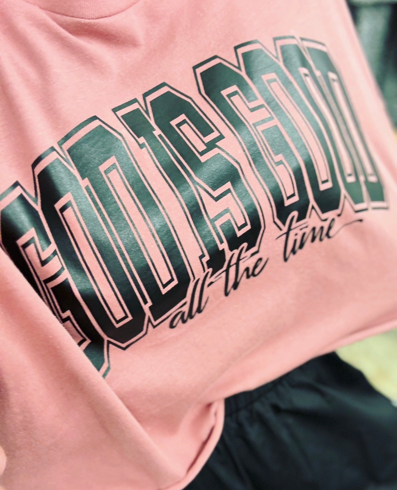 God Is Good All The Time Cropped Long Sleeve Tee In Mauve