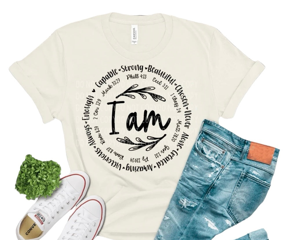 I Am Affirmation Bible Verse Tee