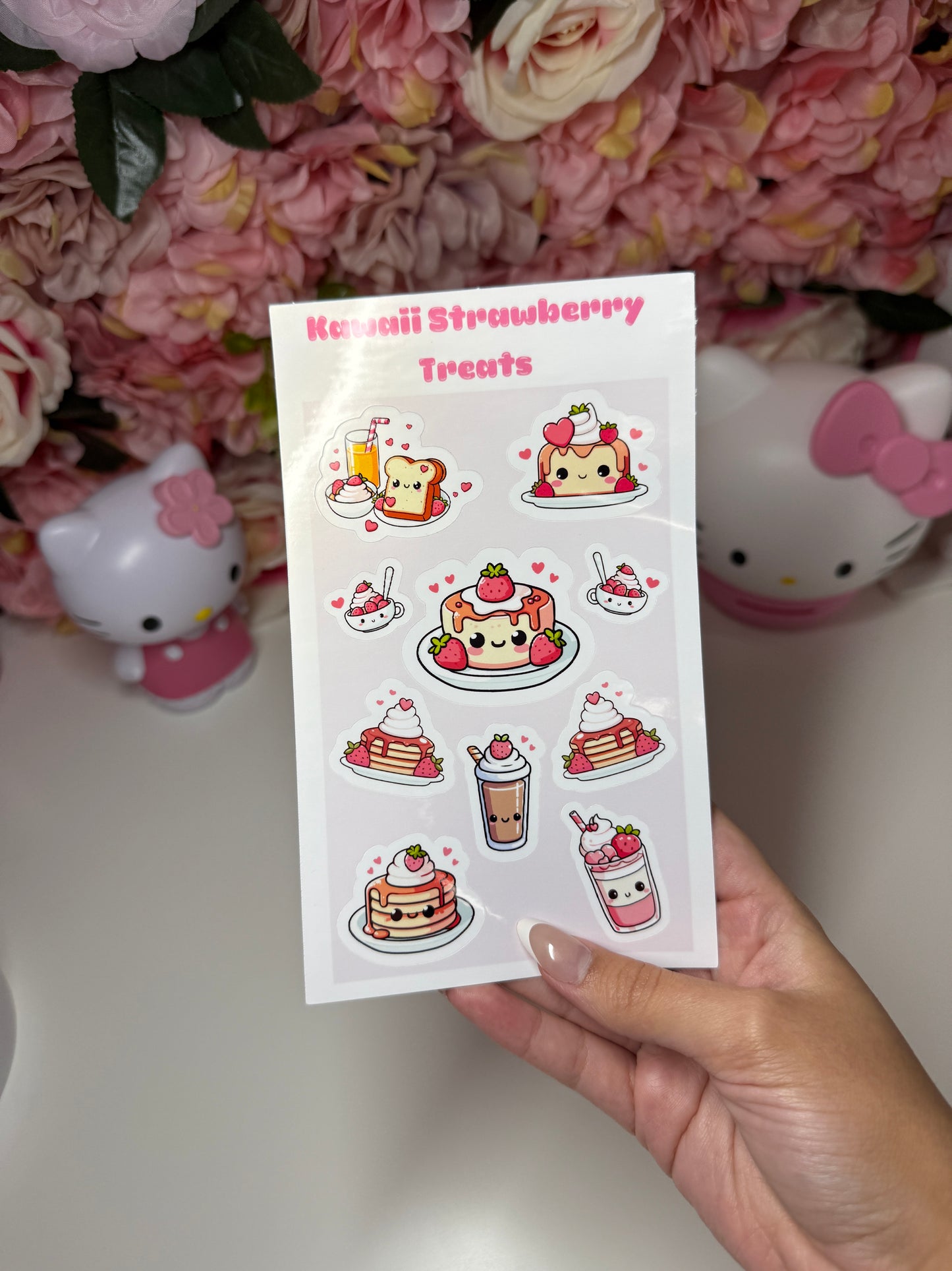 Kawaii Strawberry Treats Sticker Sheet