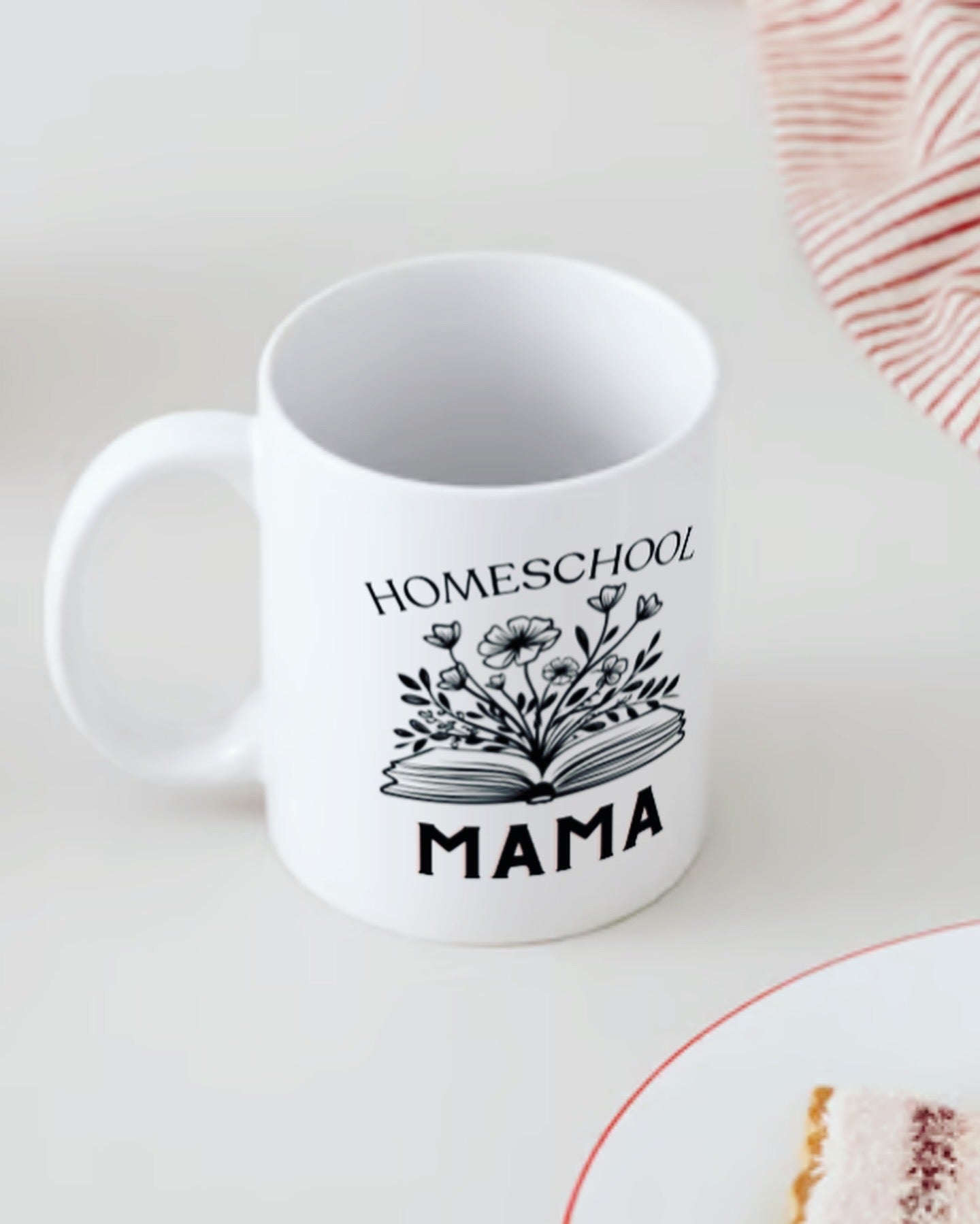 Homeschool Mama Floral Minimalist 11oz Ceramic Mug